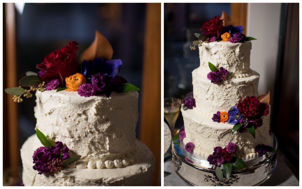 Bride's Cake Wedding Publix Bakery | The Courtyard at Lake Lucerne Classic Purple & Orange Wedding Football Texas Longhorns Sports Lake Lucerne Courtyard Anna Christine Events Orlando Kathy Thomas Photography