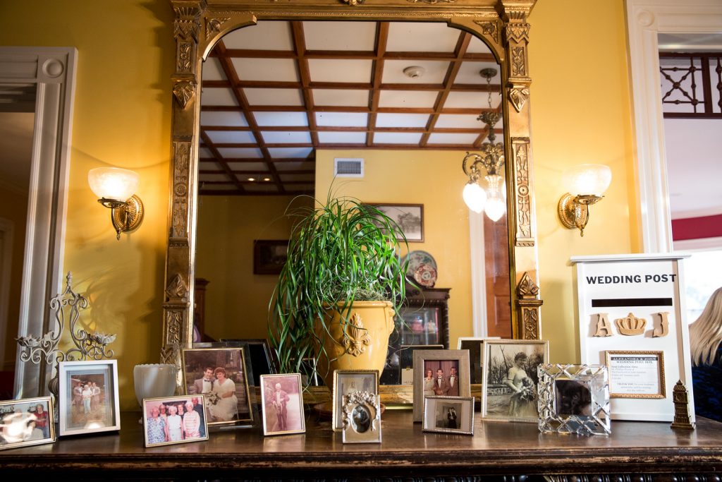 Card Table In Loving Memory | Courtyard at Lake Lucerne Reception | Classic Purple & Orange Wedding Football Texas Longhorns Sports Lake Lucerne Courtyard Anna Christine Events Orlando Kathy Thomas Photography