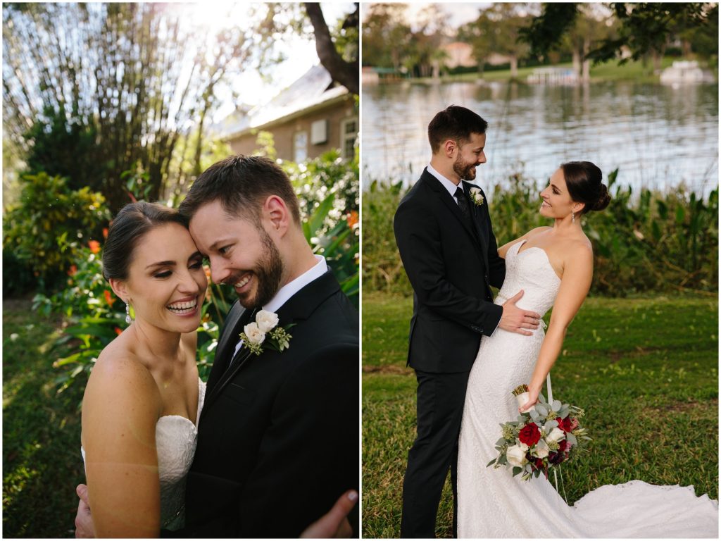 First Look Bride & Groom | Romantic Red & White Capen House Wedding Geometric Gold Anna Christine Events J Lebron Photography