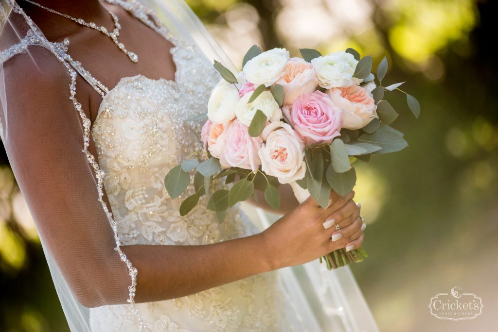 Bride's Bouquet Flowers by Lesley | Classic Pink & White Beach Wedding Paradise Cove Lakeside Orlando Anna Christine Events Cricket’s Photography