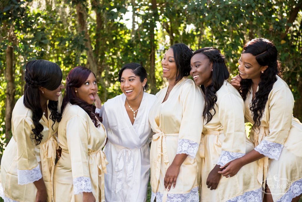 Girls Getting Ready Bride & Bridesmaids Before Robes | Classic Pink & White Beach Wedding Paradise Cove Lakeside Orlando Anna Christine Events Cricket’s Photography