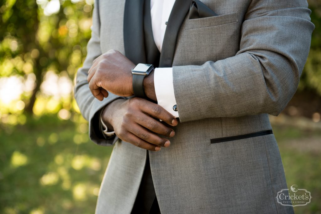 Guys Getting Ready Groom Watch | Classic Pink & White Beach Wedding Paradise Cove Lakeside Orlando Anna Christine Events Cricket’s Photography
