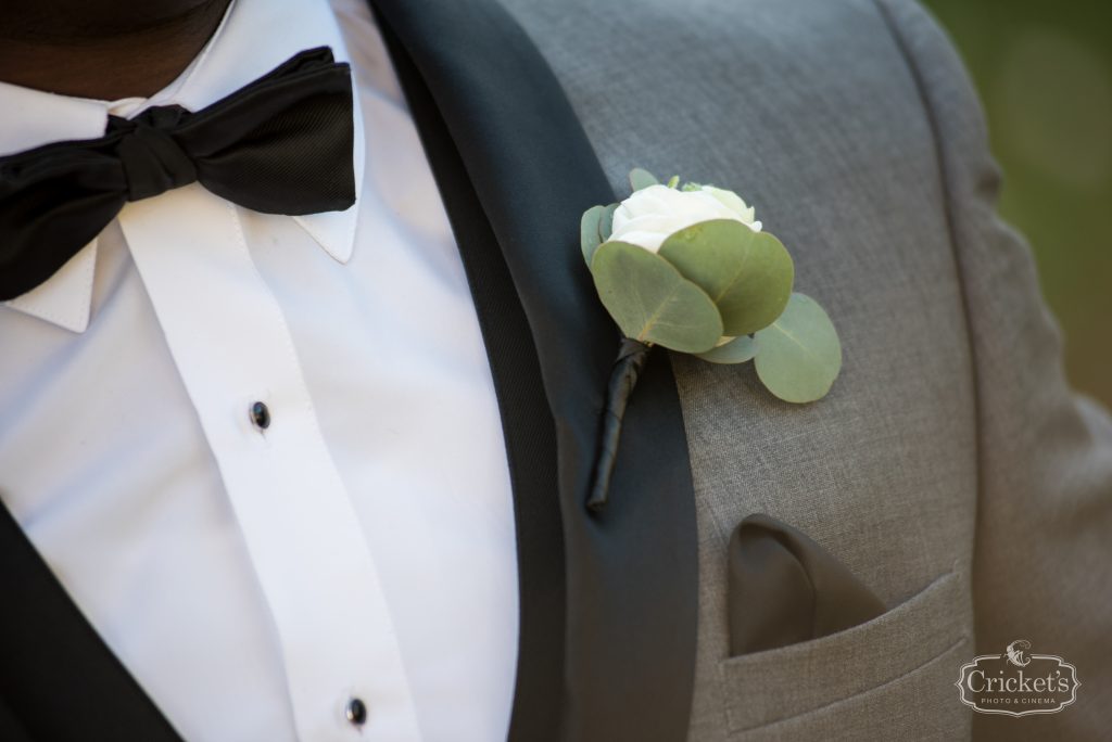 Groom Boutonniere Flowers by Lesley | Classic Pink & White Beach Wedding Paradise Cove Lakeside Orlando Anna Christine Events Cricket’s Photography