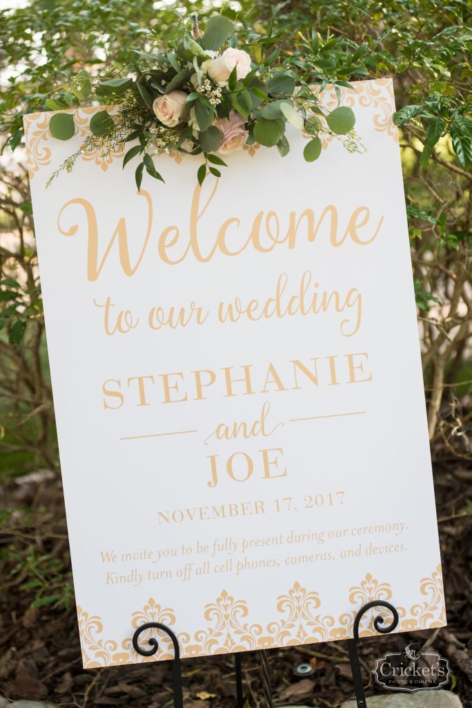 Welcome Sign Outdoor Wedding | Classic Pink & White Beach Wedding Paradise Cove Lakeside Orlando Anna Christine Events Cricket’s Photography