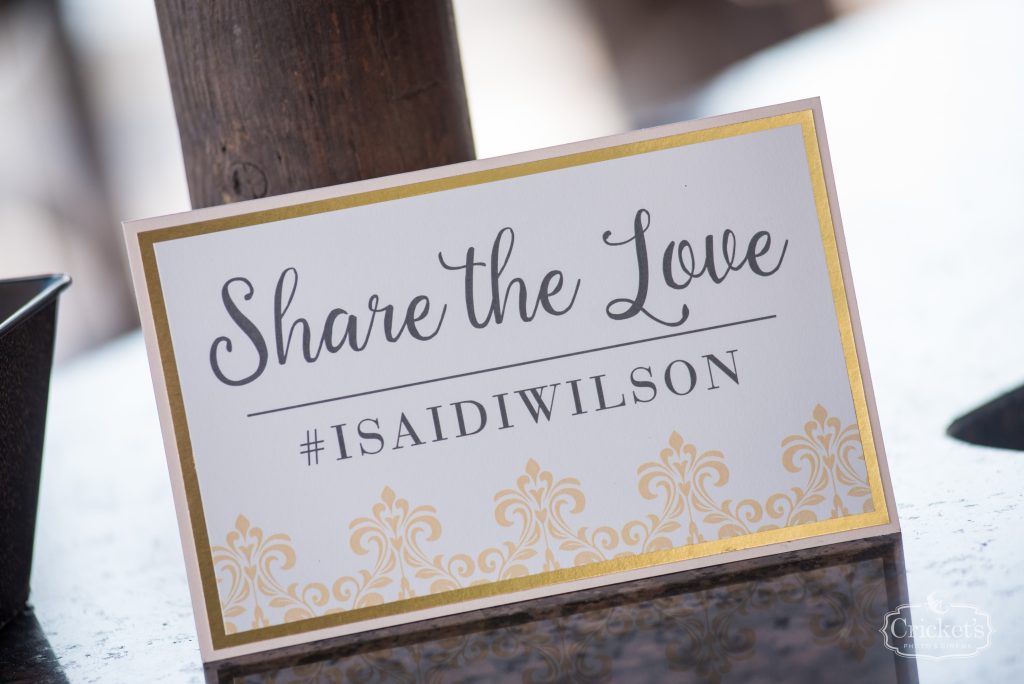 Ceremony Share the Love Hashtag | Classic Pink & White Beach Wedding Paradise Cove Lakeside Orlando Anna Christine Events Cricket’s Photography