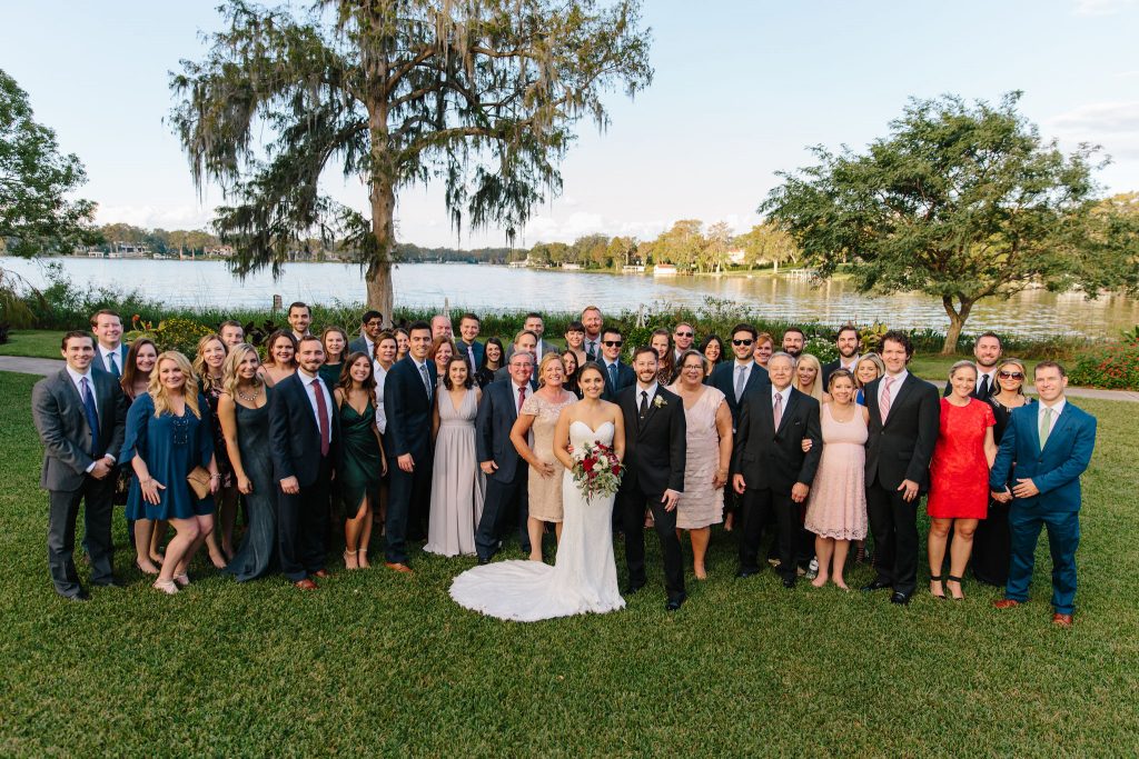 Group Picture Ceremony | Romantic Red & White Capen House Wedding Geometric Gold Anna Christine Events J Lebron Photography
