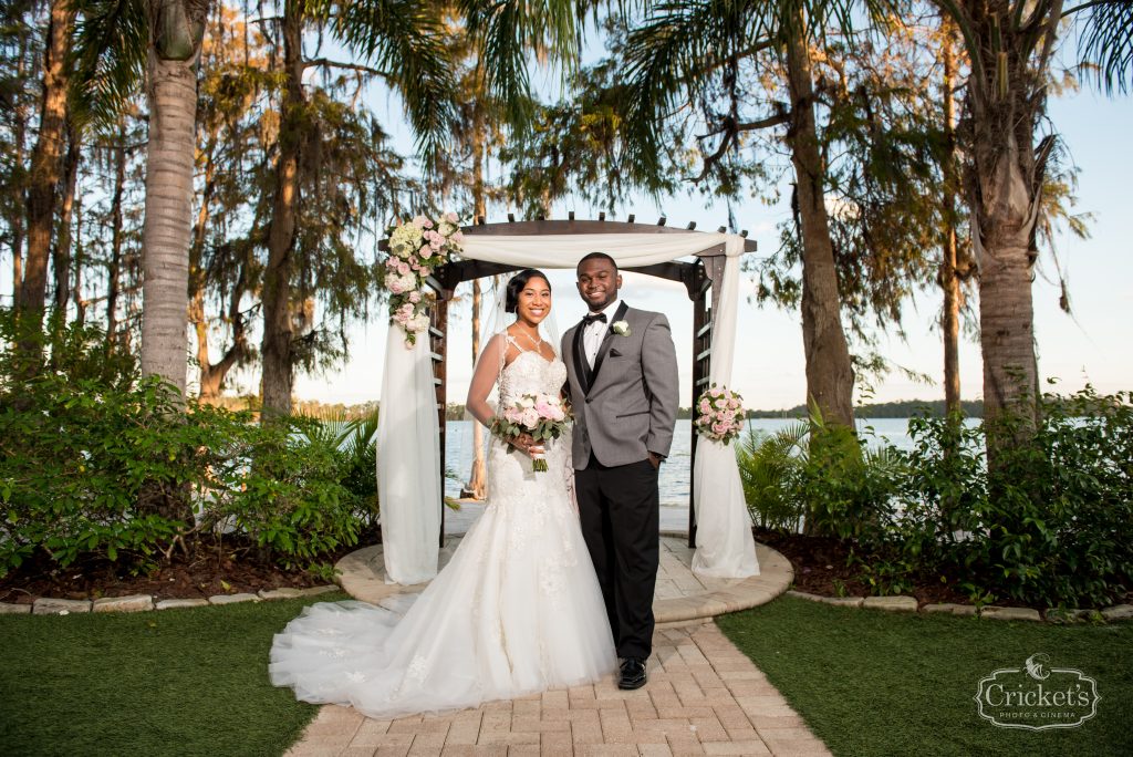 Bride & Groom After Ceremony | Classic Pink & White Beach Wedding Paradise Cove Lakeside Orlando Anna Christine Events Cricket’s Photography