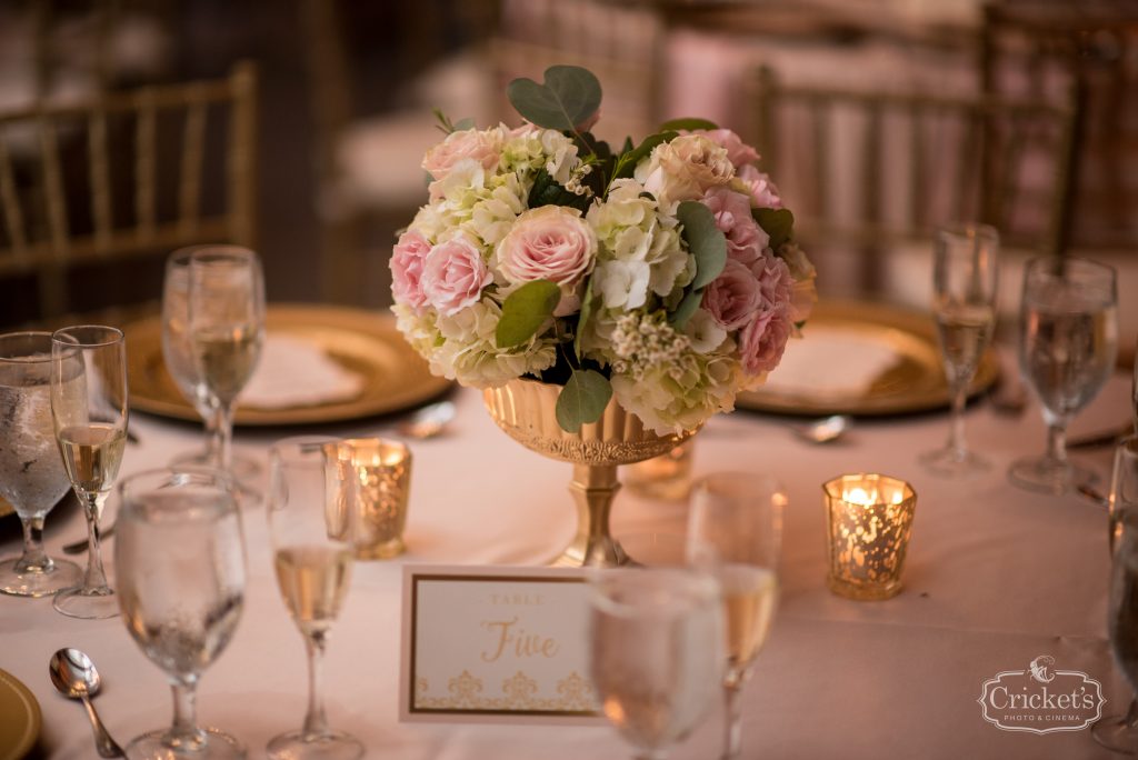 Reception Centerpieces Floral Flowers by lesley | Classic Pink & White Beach Wedding Paradise Cove Lakeside Orlando Anna Christine Events Cricket’s Photography