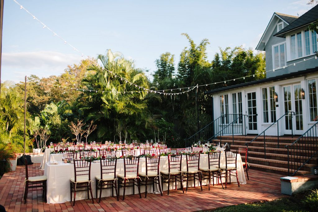 Long Table Reception | Romantic Red & White Capen House Wedding Geometric Gold Anna Christine Events J Lebron Photography