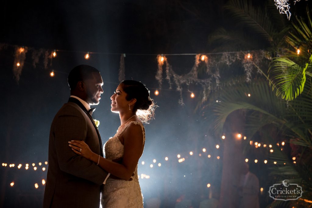 Bride & Groom Dancing at Reception | Classic Pink & White Beach Wedding Paradise Cove Lakeside Orlando Anna Christine Events Cricket’s Photography