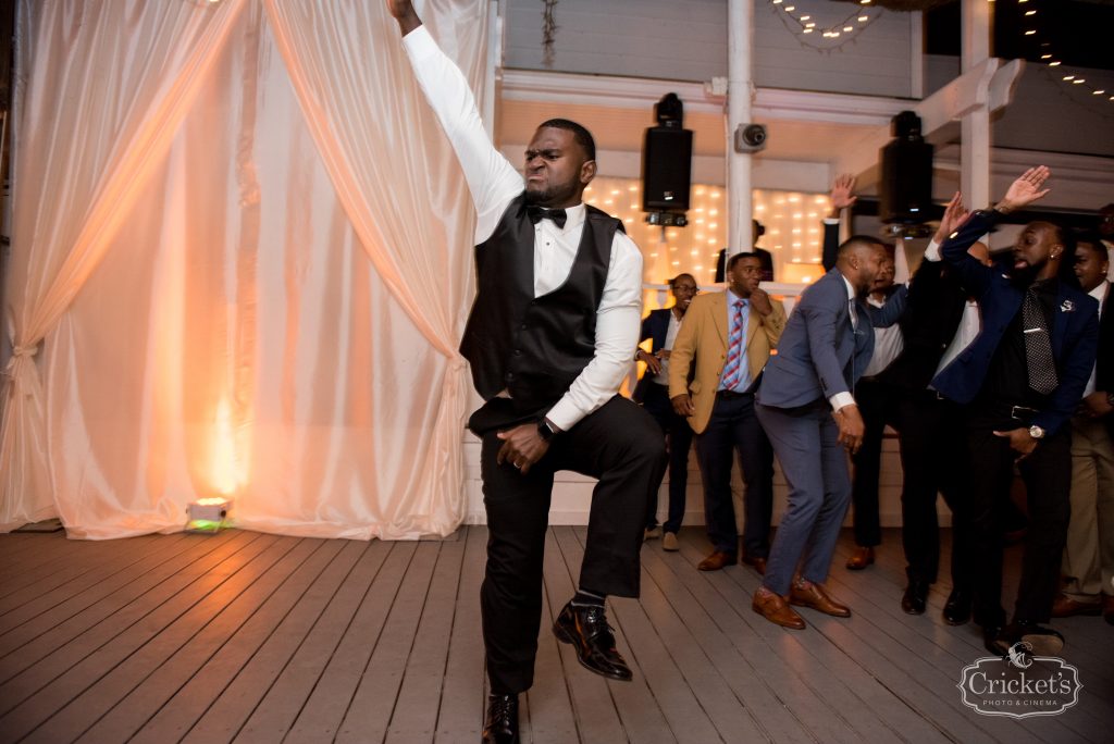 Groom Dancing Reception | Classic Pink & White Beach Wedding Paradise Cove Lakeside Orlando Anna Christine Events Cricket’s Photography