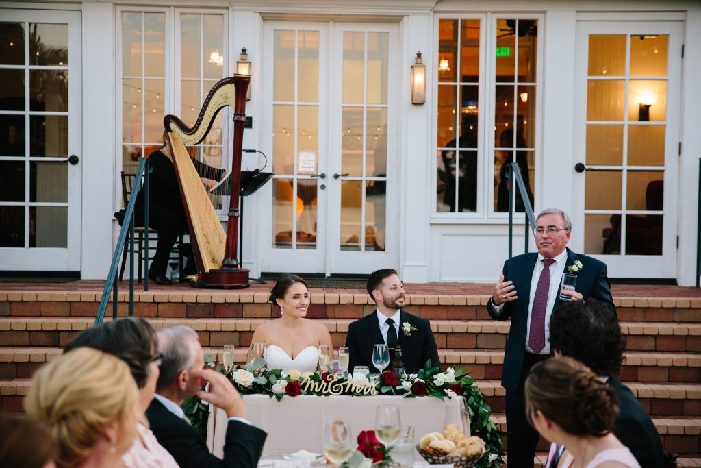 Bride & Groom Toast Reception | Romantic Red & White Capen House Wedding Geometric Gold Anna Christine Events J Lebron Photography
