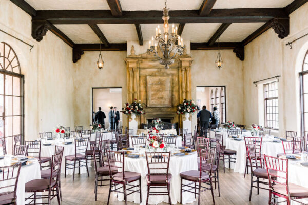 ballroom wedding reception inside howey mansion