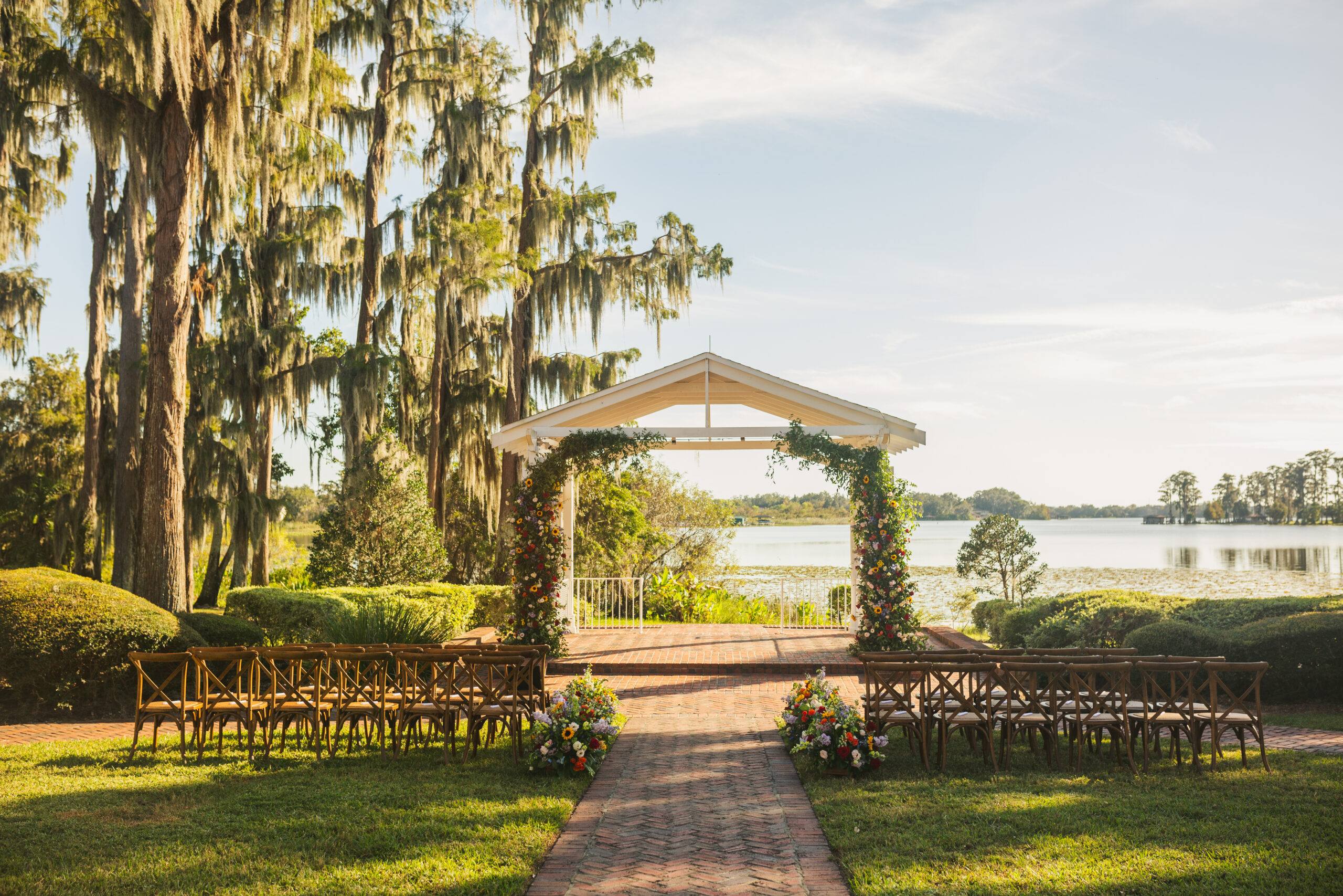 Bright Floral Outdoor Wedding Cypress Grove Estate House Orlando Wedding Planner Anna Christine Events